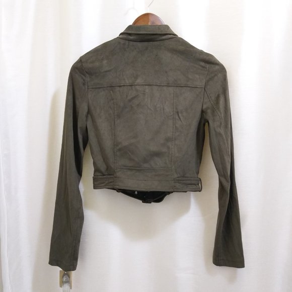 Lightweight Faux Suede Moto Asymmetrical Zip - Sz Small - NWT - Picture 3 of 10
